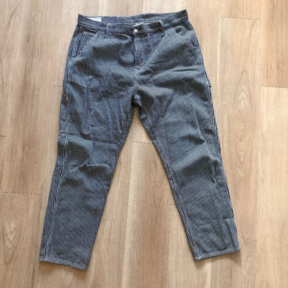 GAP UltraSoft Straight Carpenter Jeans in striped blue/white Size 36 / 30